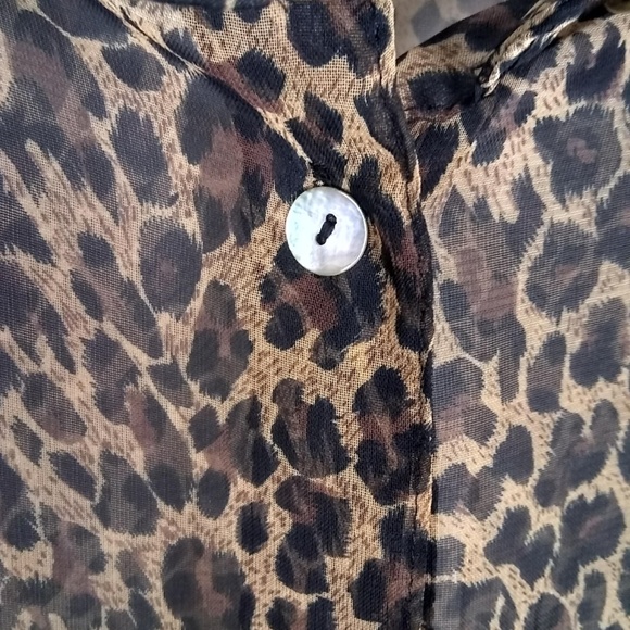 Lane Bryant | Sheer Animal Print Button Down Shirt - Picture 3 of 8